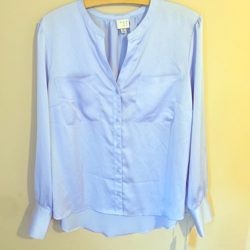 A New Day Periwinkle High-Low Blouse